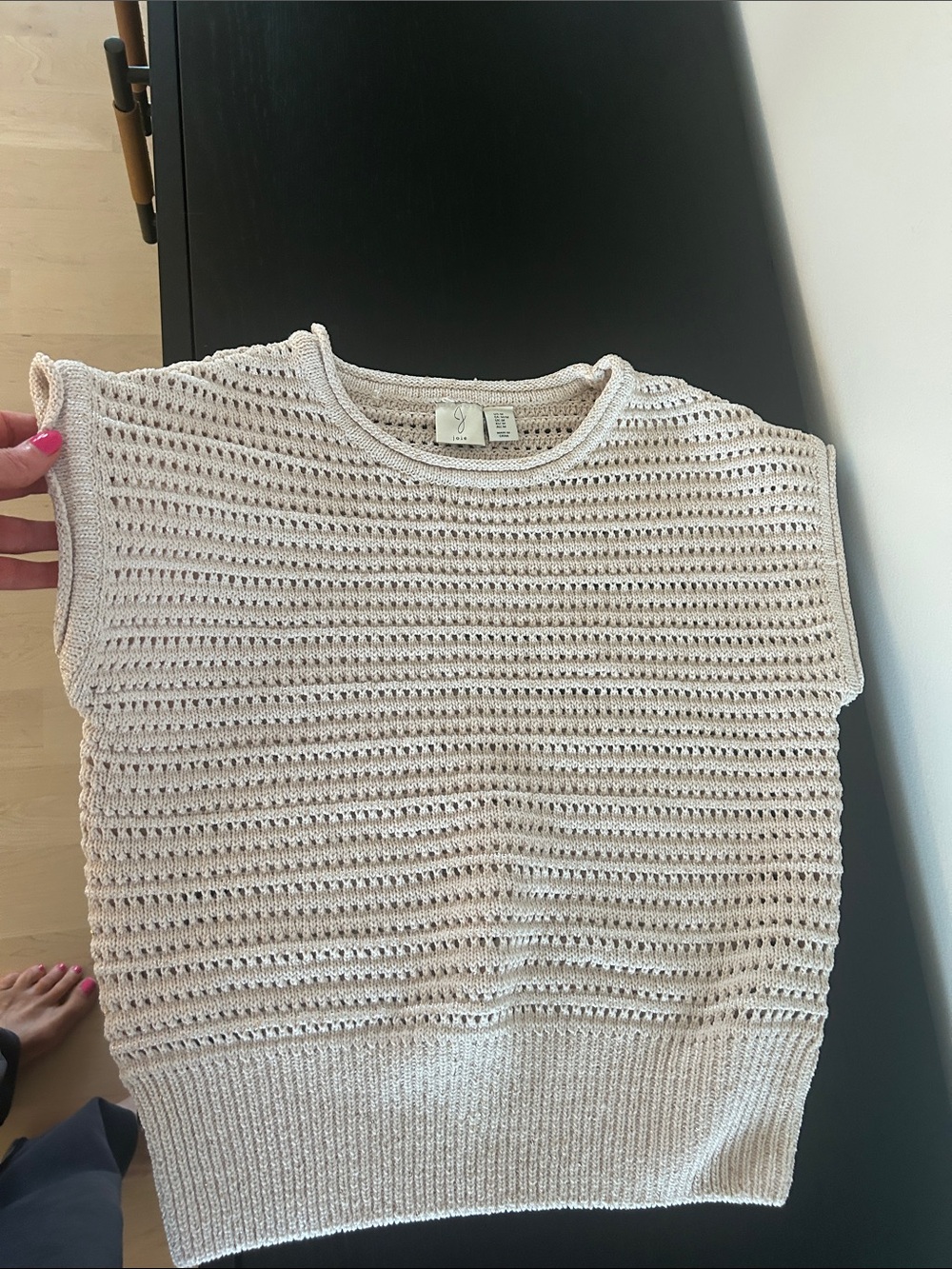 Never worn, Joie Cream Open-Weave Crewneck Sweater Vest